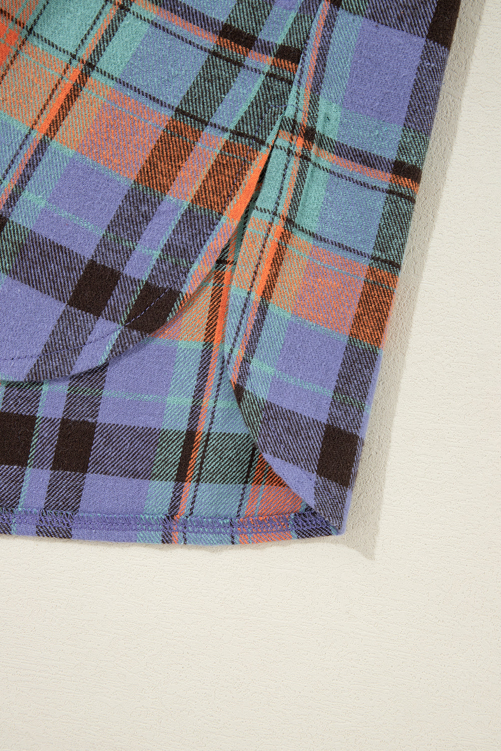 Red Plaid Print Drop Sleeve Loose Shirt Shacket